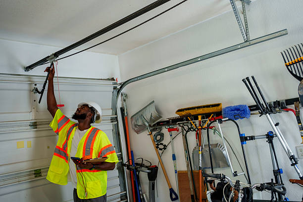 Professional Garage Door Installation technician working in Beulah, ND